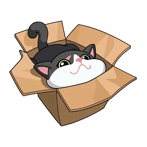 رسمة قطة الصندوق