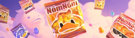 Banner „Nom Nom-Snacks“