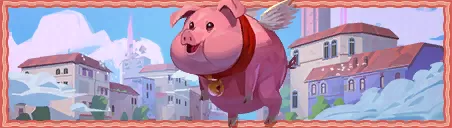 Banner „Schweine könnten fliegen“