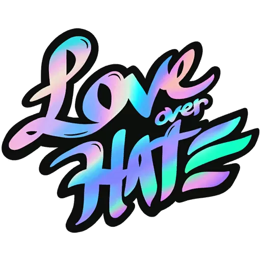 Graffiti „Miłość > nienawiść”